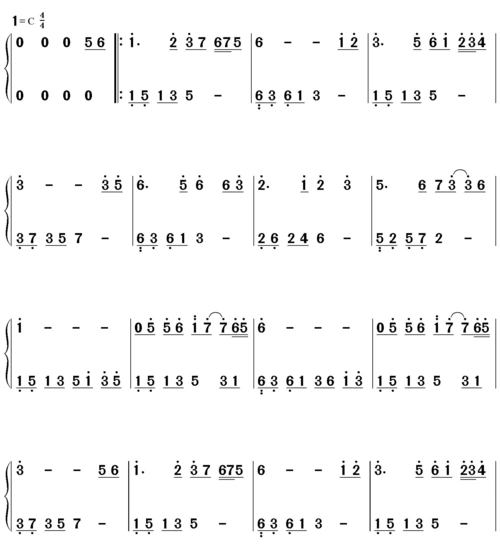 女儿情 钢琴双手简谱