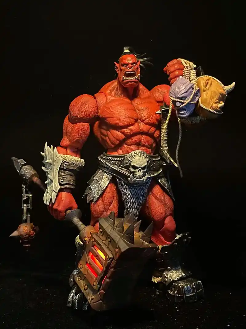 造型可动兼备的红兽人#可动人偶 #魔兽世界 #模玩 - 抖音