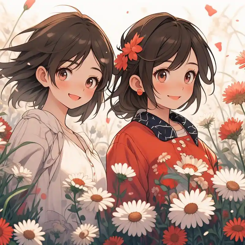 9569♀15两姐妹的卡通萌头像96 哇喔,看看这两姐妹多有趣呢!