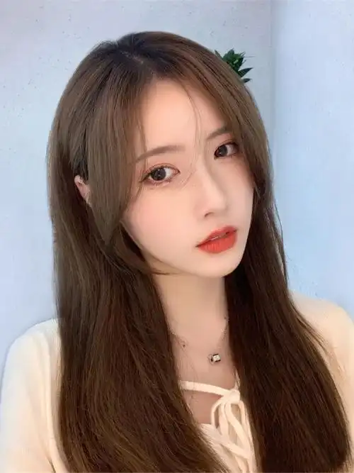 假发女中长发自然全头套式网红中分八字刘海气质修颜长直发假发套