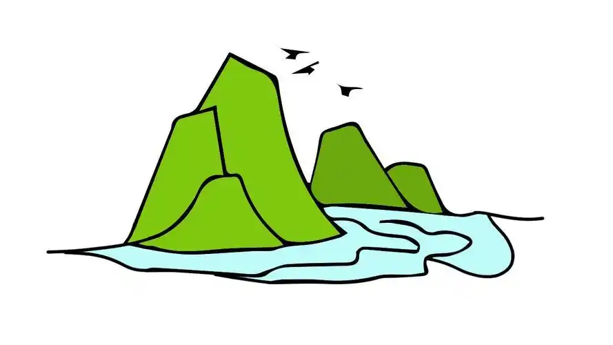 彩色山水简笔画 简笔画图片大全-蒲城教育文学网