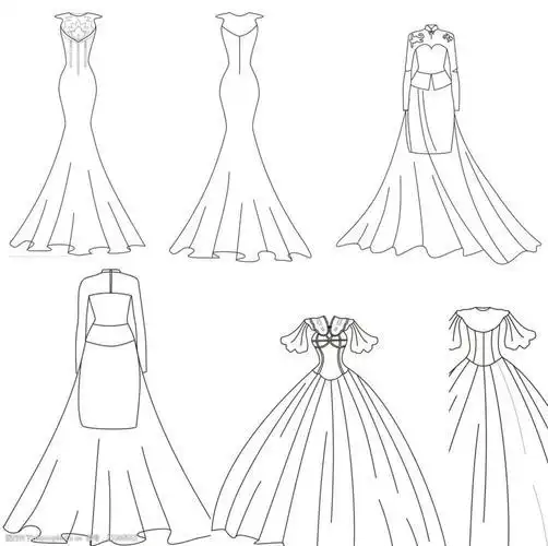 婚纱简笔画 婚纱简笔画手绘长裙