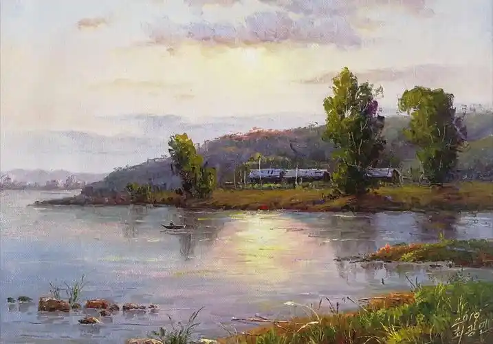 开山油画馆·朝鲜当代风景画家崔光明油画作品欣赏〈乡村风光〉系列