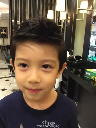 胡静的儿子有点帅啊!