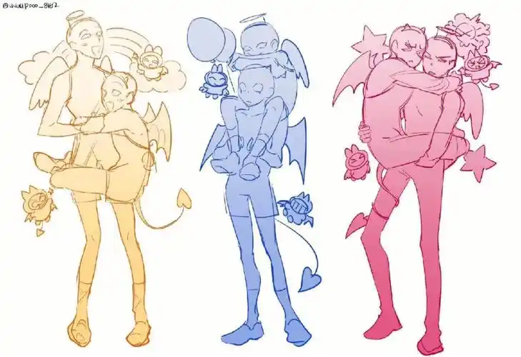 双人动态构图模板甜蜜互动