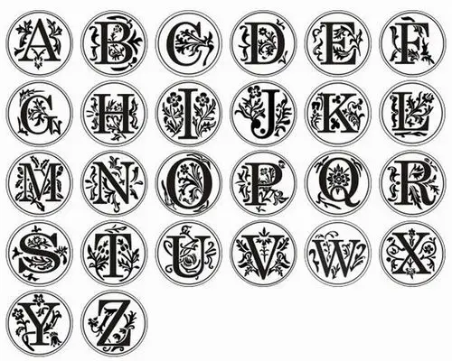 火漆印章 yz01 封蜡印鉴 礼盒套装 26花体字母