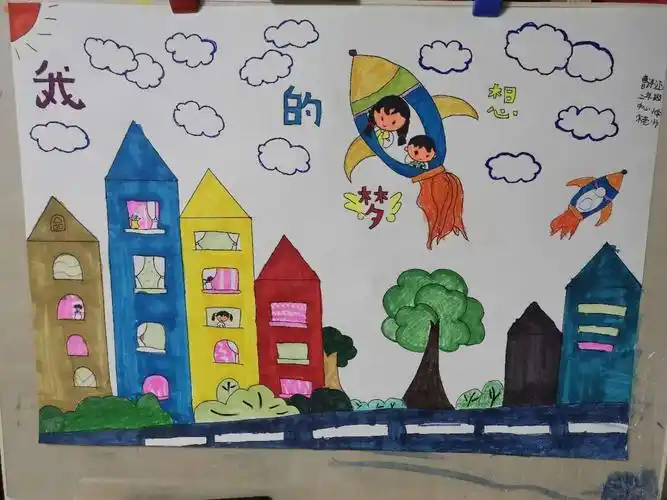 乐陵市寨头堡乡小学《我的梦想》优秀绘画作品欣赏
