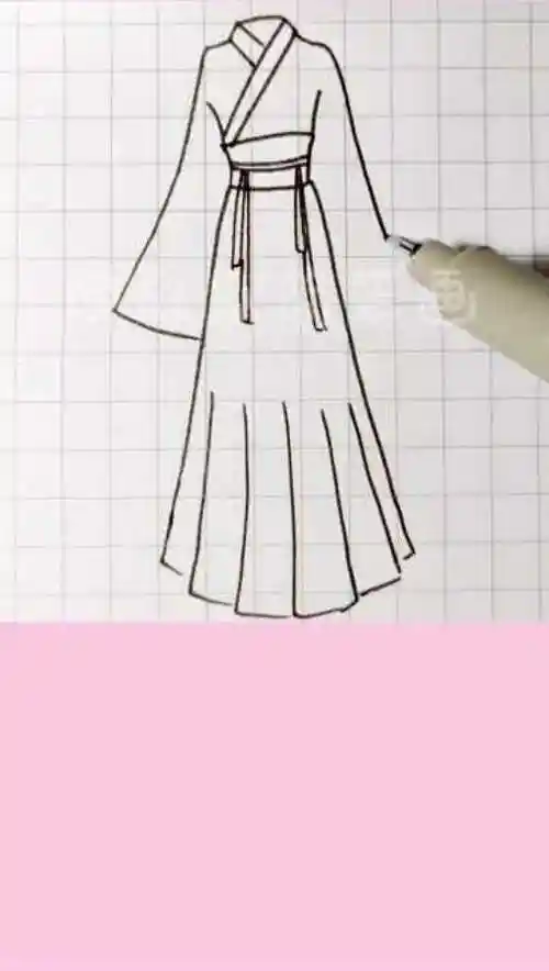 如何简笔画古装汉服妹子超可爱的汉服简笔画合集马住练习汉服少女漫画
