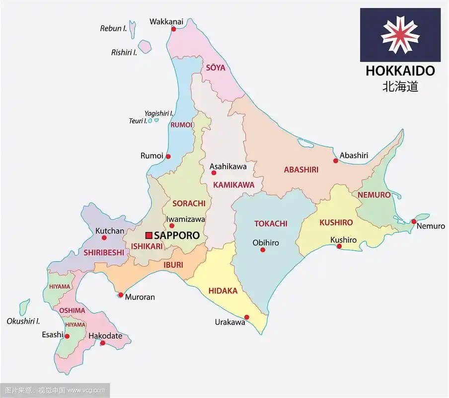 行政区划图北海道