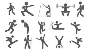 运动火柴人简笔画山地车