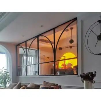 室内铁艺真窗户壁饰假窗屏风隔断长虹玻璃玄关墙面装饰镜简约时尚 不