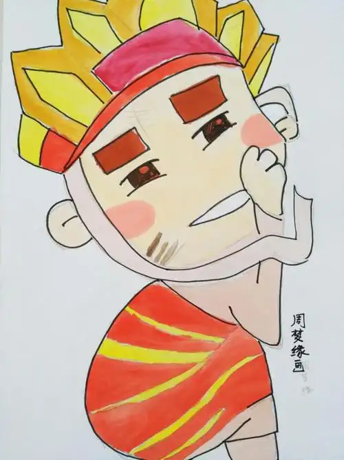 圆梦画室一部提高班2016年暑假第3周动漫人物水彩画作品