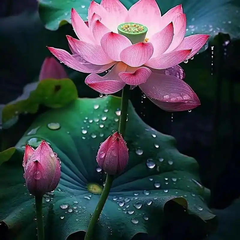 雨后的荷花97别有一番韵味909090 水珠滚滚97晶莹剔透90