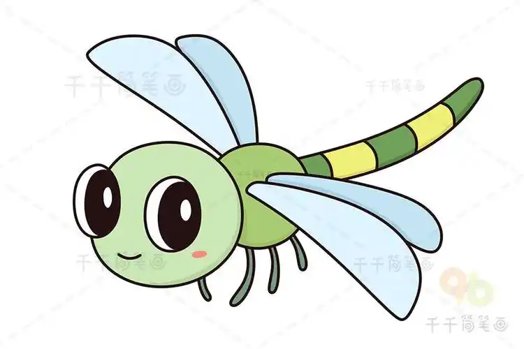 蜻蜓和蝴蝶的简笔画大图