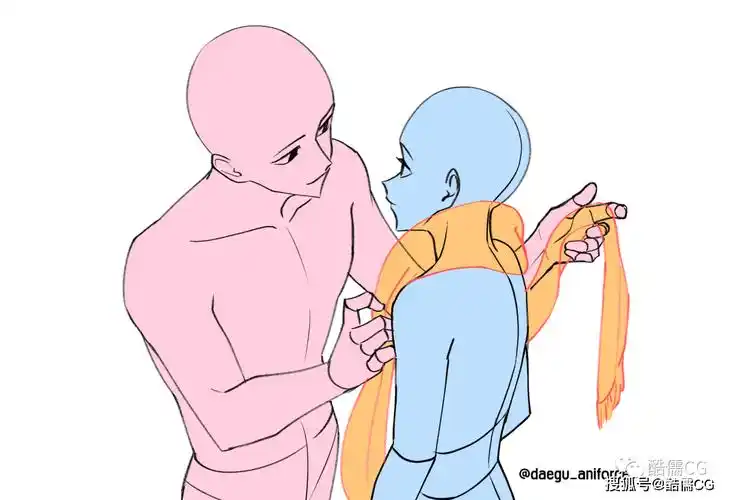 绘画参考丨cp感满满的双人动态姿势素材分享