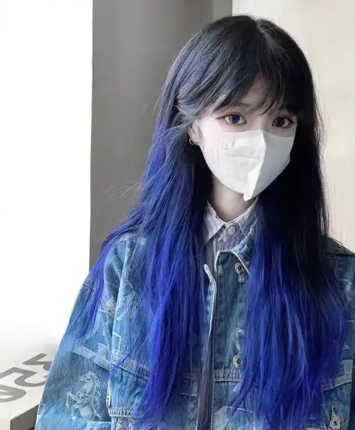蓝色渐变发尾也太好看了吧