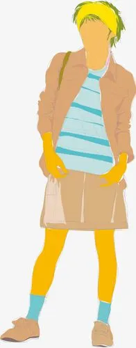 卡通男生站姿png素材-90设计