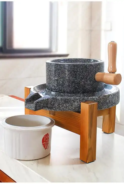 小石磨黑麻石家用磨盘老式磨浆机肠粉机小型磨子磨豆浆豆腐 黑麻石20*