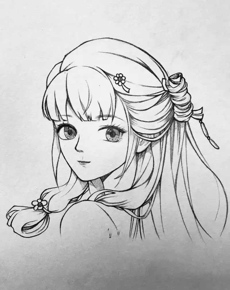 零基础古风漫画人物头像 绘画步骤如下: 16615定出上下左右大