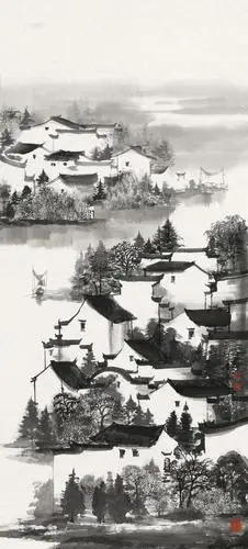 徽州新安江畔 镜心 水墨纸本】拍卖品_图片_价格_鉴赏_绘画_雅昌艺术