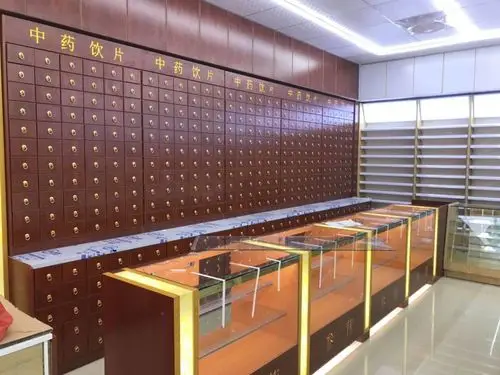 广东店铺陈列宝龙柜,处方柜药店货架中药柜实木药品柜台