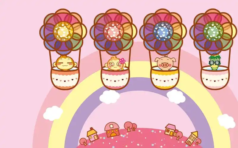 气球村 悠嘻猴电脑桌面壁纸_可爱壁纸_墨鱼部落格