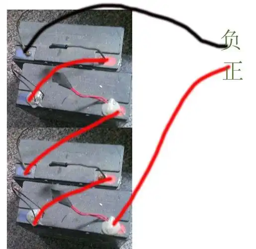 不说清楚,没法告诉你怎么接.还有:电瓶是多少伏的?