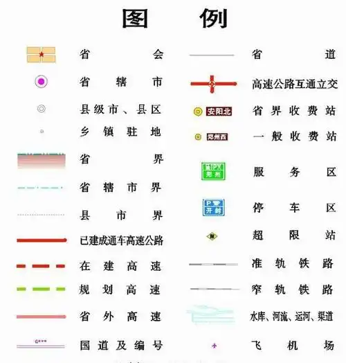 你说的是地图上高速公路怎么表示吗,一般就是一条粗线,上面有g标志的