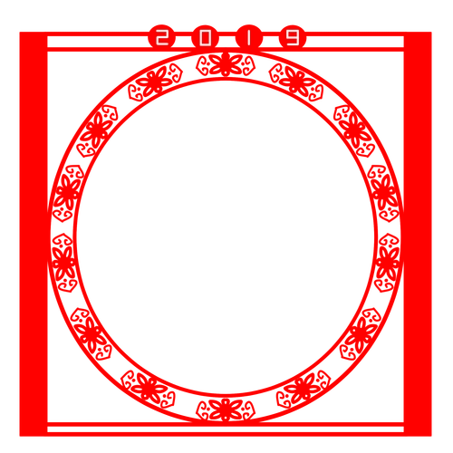 红色剪纸边框插画图片