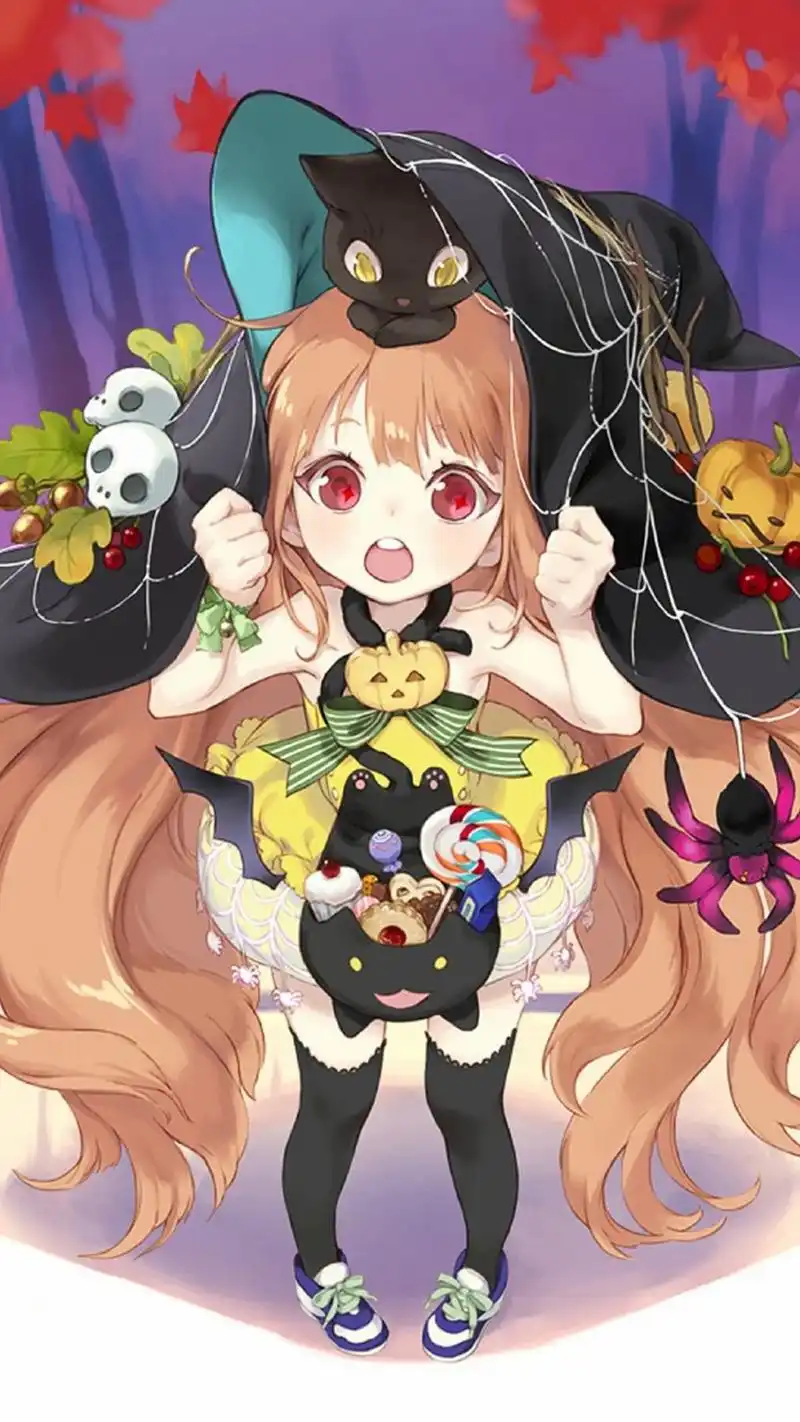 女巫卡通动漫萌哒哒美少女手机壁纸下载