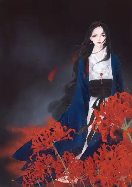 曼珠沙华古风女子图,要真人的