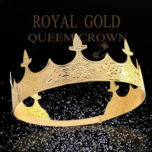 欧美男士国王皇冠头饰王冠王子复古宫廷皇冠演出道具选美女王生日