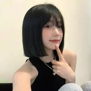 假发短发女全头套式2021年时尚新款lisa同款一刀切减龄波波头发型