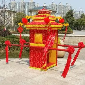 折叠花轿中式婚礼结婚用八抬大轿子影视道具摆件旅游景区装饰用品