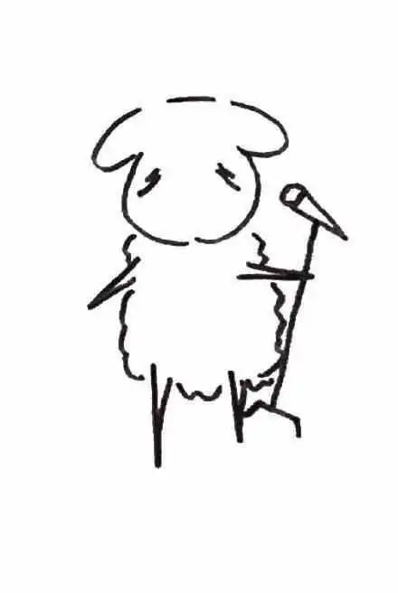 易烊千玺的一只羊素描简笔画