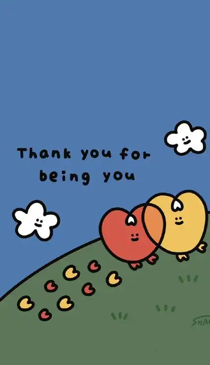 可爱简笔画锁屏壁纸小红书超火可以乱想但不要担心我很爱你