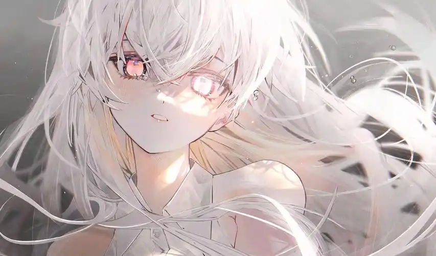 女孩子-白色长发异色瞳-触站