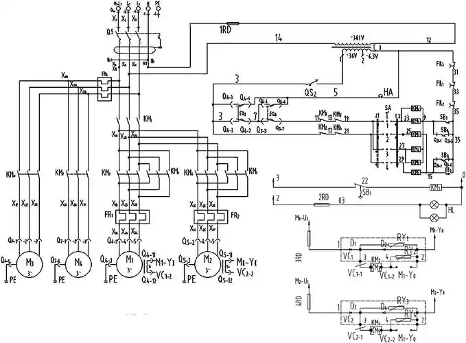 多吊点吊篮控制电路