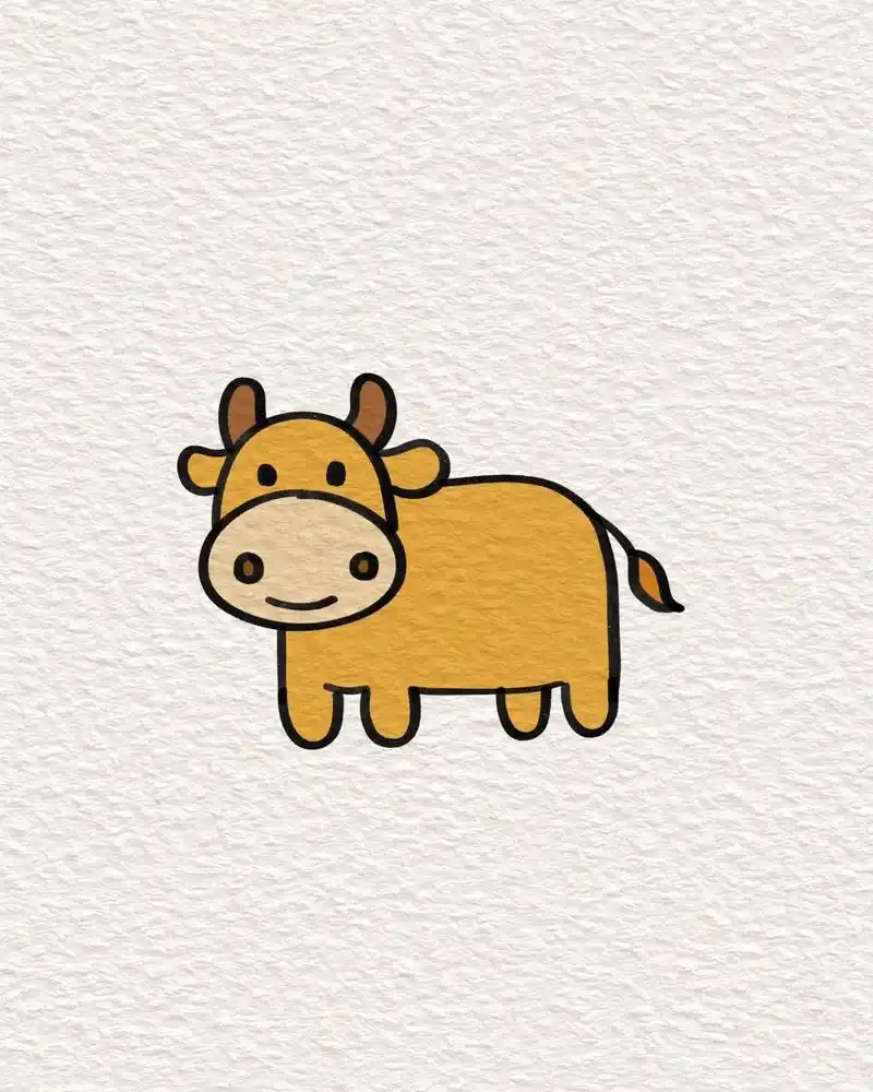 简笔画萌萌的小牛90##简笔画 #一起学画画 #一学就会系列 - 抖音