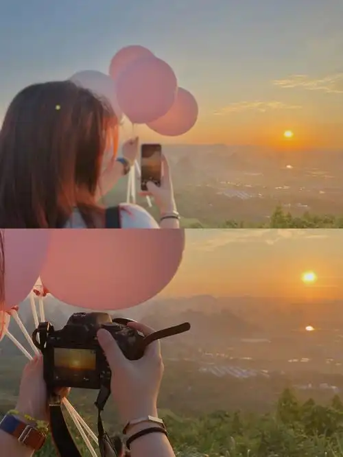 15举起手机拍夕阳让朋友拍正在拍夕阳的你～26615只露出背影!