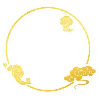 中国风古风喜庆金色剪影灯笼边框素材