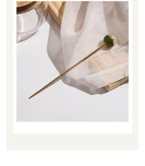 haoba 韩国发簪少女简约现代丸子头日常盘发器百搭古风钗子优雅气质