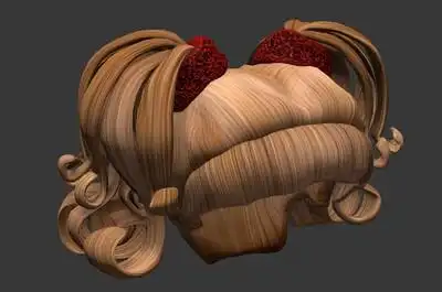 女孩头发 发型 女生发型 女生_三维盲流cg作品_人物孩子-女_cg模型网