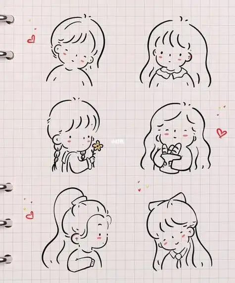 可爱简笔画呆萌可爱简笔画呆萌手帐人物