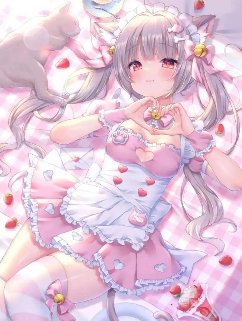 二次元少女粉色系绝美壁纸 头像 第一张适合当壁纸第二三张适合当头像