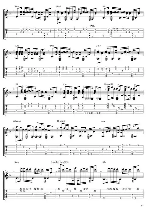 李森茂-无心快语指弹吉他谱3