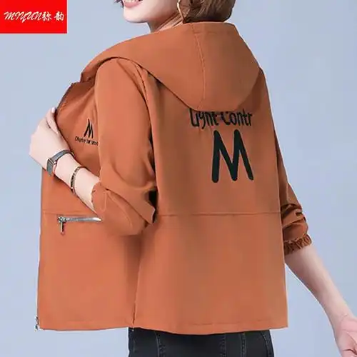 大码风衣女潮b20刺绣夹克外套女新款韩版有里布宽松休闲短款