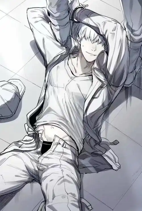 卡通男子白细胞插画,表情和肢体动作都画的很传神