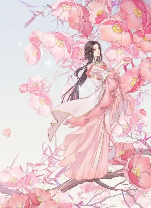 唯美古风二次元美图壁纸,山樱若是多情种,今岁应开墨色花