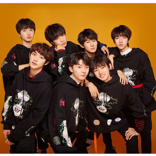 时代少年团tnt印花加绒加厚宽松卫衣女马嘉祺刘耀文同款衣服上衣